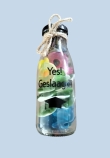 Flesje met tekst Yes geslaagd! gevuld met snoep
